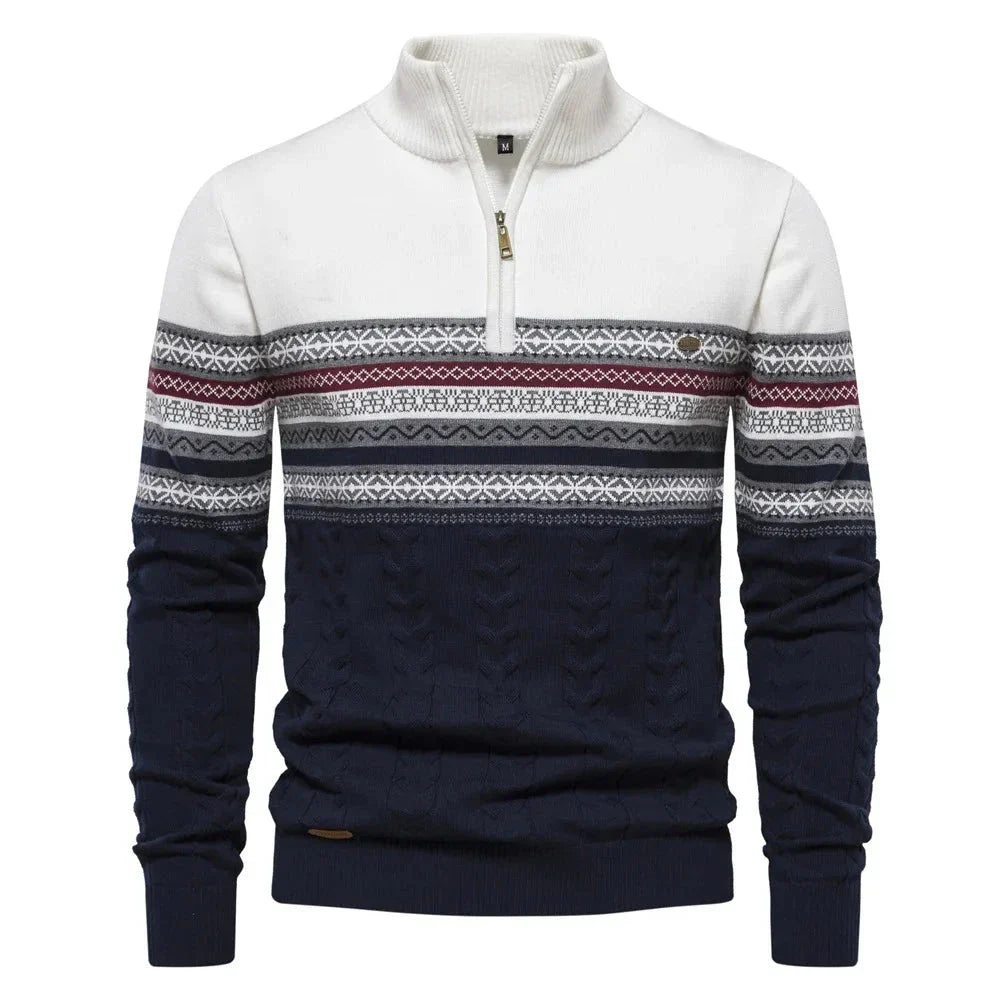 Justin | Fair Isle Sweater with Half Zip