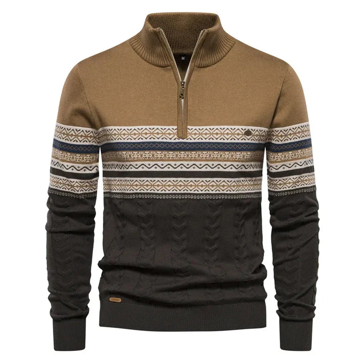 Justin | Fair Isle Sweater with Half Zip